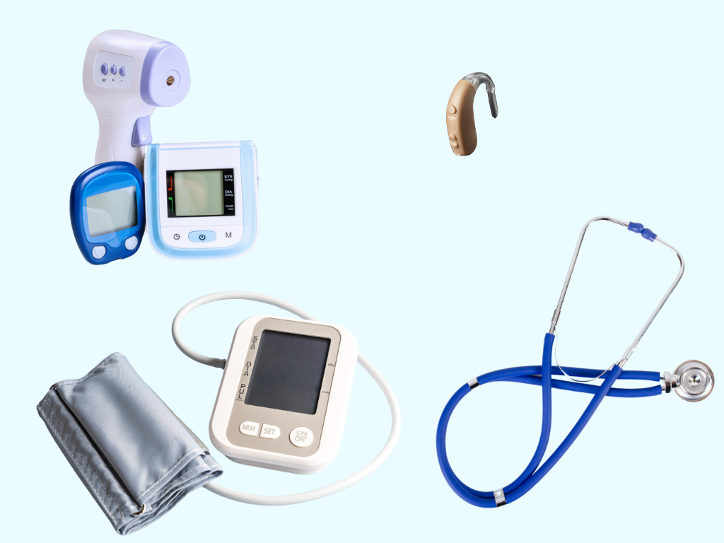 medical device industry showing stethoscope and other devices