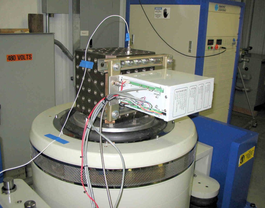 Vibration Testing Figure 3. Vibration Testing using a Cube Fixture